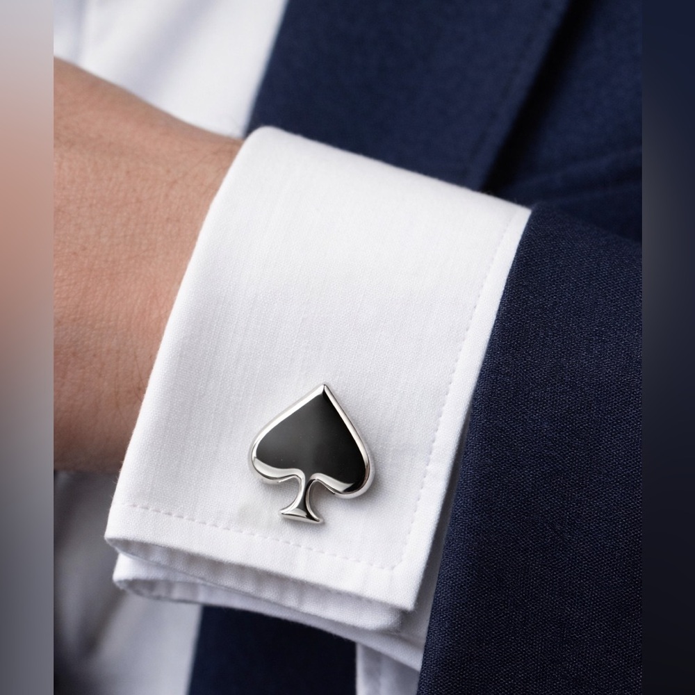 Ravi Ratan Sterling Silver Spade Cufflinks – New With Tag in Box